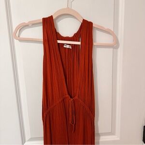 Orange Sleeveless Maxi Dress